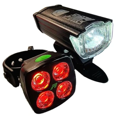 Image of AWE® AWEBright™ 340 LUMENS EXTREMELY BRIGHT USB Rechargeable Bicycle Light Set *SEE 360 VIDEO*