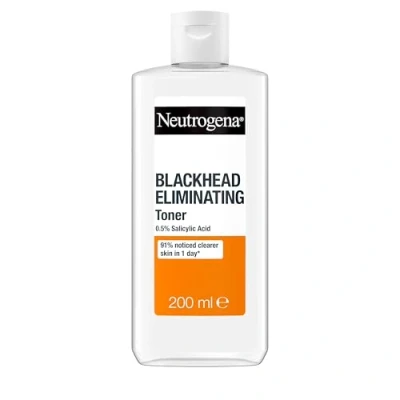 Image of Neutrogena Blackhead Eliminating 0.5% Salicylic Acid Cleansing Toner (1x 200ml), Deep Facial to Eliminate Blackheads and Refine Skin, for Prone Skin