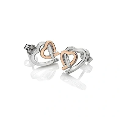 Image of Hot Diamonds Amore Rose Gold Plated Accents Double Heart Earrings