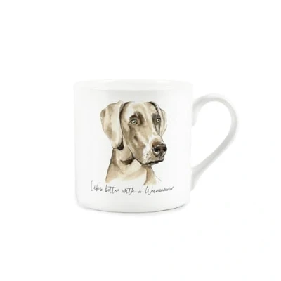 Image of Purely Home Weimaraner Mug Lifes Better with a Bone China White Tea/Coffee Gift for Dog Lovers