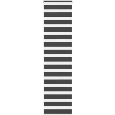 Image of vidaXL Zebra Blind Black 60x200 cm Fabric Width 55.9 Polyester
