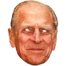 Image of FoxyPrinting PRINCE PHILIP Celebrity Cardboard Party Face Mask Fancy Dress JB Royal