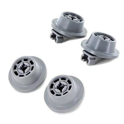 Image of DL pro 4 x Basket Wheels for Bosch Siemens 00611475 611475 Lower Super Silence AquaStar Extra Class iQ100 iQ300 iQ500 iQ700 Dishwasher, Gray