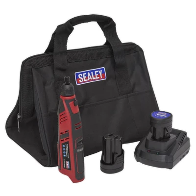 Image of Sealey Cordless Rotary Tool &amp; Engraver Kit 49pc 12V SV12 Series 2 Batteries