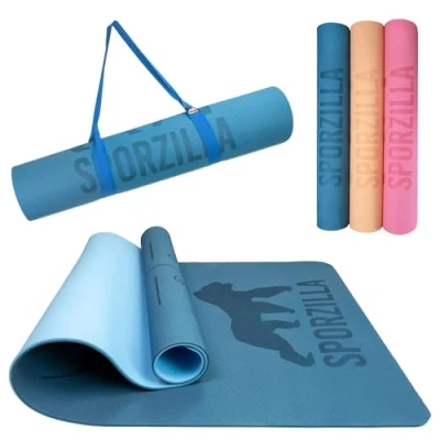 Image of Sporzilla ® Premium XL Fitness and Yoga Mat, Extra Wide 80 cm, 8 mm Thick, Non Slip &amp; Toxic, with Guide Lines