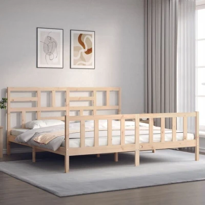 Image of vidaXL Bed Frame without Mattress Super King Size Solid Wood Pine