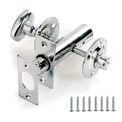 Image of TERF® Heavy Duty Polished Chrome 60mm Thumb turn Security Bolt Door Lock and Emergency Coin Release Privacy with Fixing Screws For Toilet Bathroom Pack of 1