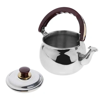 Image of 0.6 4.7L Stainless Steel Whistling Kettle Electric Stove Gas Hobs Camping, Silver, 1.0L
