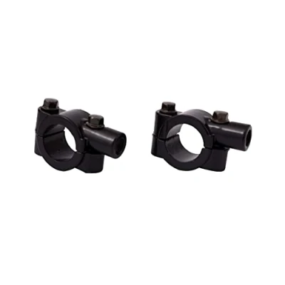 Image of 2 x universal 7/8 inch (22 mm) motorcycle handlebar mount mirror mounts mounting clamps black.
