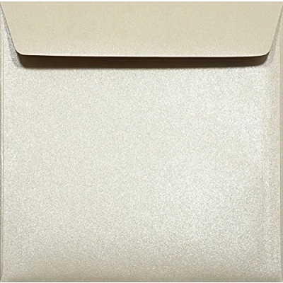 Image of Netuno 25 Square Beige Pearlescent envelopes DIN 156x156mm 6.14x6.14 inches 120gsm Majestic Sand Straight gummed Flap no Window metallised for Invitations Greeting Cards Wedding Birthday Christmas