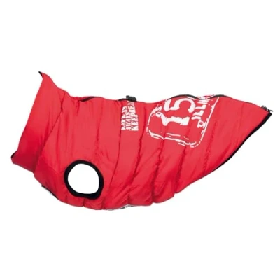 Image of Trixie Coat Dog Clothes Pets Jacket Vest with Harness Large Small Medium Dogs Accessories Saint Malo Size S 40cm Red