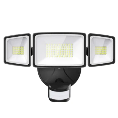 Image of Onforu 55W Security Light with Motion Sensor, LED Wall Outdoor, IP65 Waterproof PIR Exterior Floodlight, 5000lm Super Bright 6500K Daylight White Flood for Garden, Garage, Patio