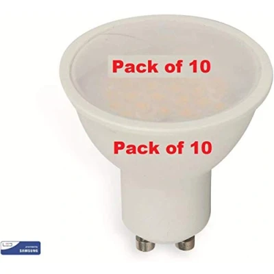 Image of 10xLED Spotlight SAMSUNG CHIP GU10 5W Smooth Plastic 110D 4000K /PACK of 10/ V TAC