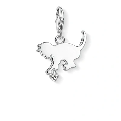 Image of Thomas Sabo Women Charm Pendant Kitten Diamond Club 925 Sterling Silver DC0025 725 14