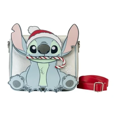 Image of Loungefly Disney Lilo and Stitch Holiday Cosplay Crossbody Bag White