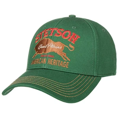 Image of Stetson The Plains Cap Women/Men Baseball Base Curved Brim Snapback, with Peak Winter Autumn Spring Summer One Size Green