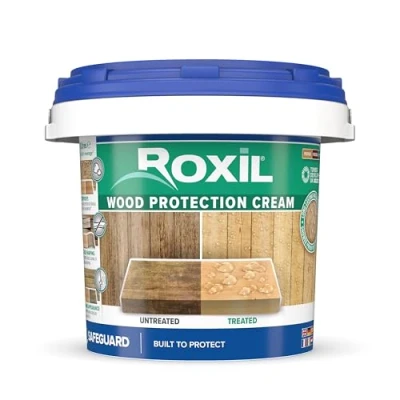 Image of Roxil Wood Protection Cream 3 Litres Instant Waterproofing Clear Treatment, Weatherproofs: Fences, Decking, Furniture, Sheds
