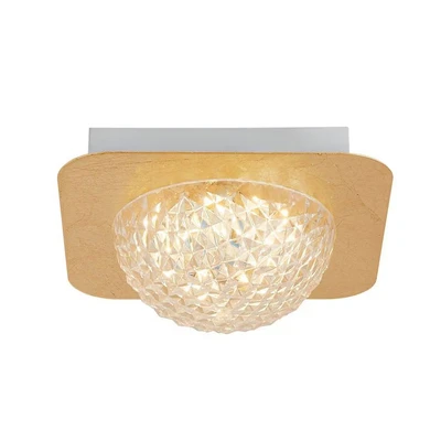 Image of Searchlight Lighting 1 Light Square Led Ceiling Gold Leaf with Clear Acrylic