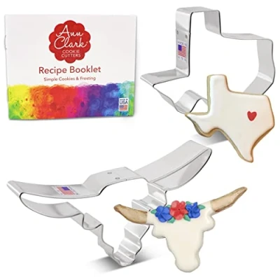 Image of Texas Cookie Cutters 2 Pc. Set Made in The USA by Ann Clark, Texas, Longhorn