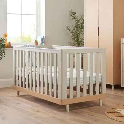 Image of Tutti Bambini Hygge Cot Bed Light Oak/White Sand