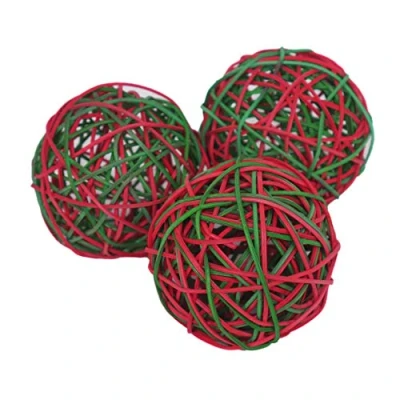 Image of Rosewood Festive Weave a Ball Toy for Small Pets Pack of 3