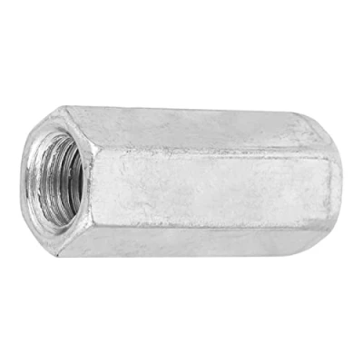 Image of 2pcs Zinc Plated Steel M16*50 Long Hex Nut Hexagonal Thread Threaded Fasteners Screw Extended Wire Connecting Rod Connection Cap Joint