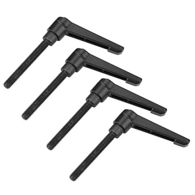 Image of Hilitand 4pcs Clamping Lever Handle, M6 Stainless Steel Male Thread Adjustable Machine Handles, Black (40MM)