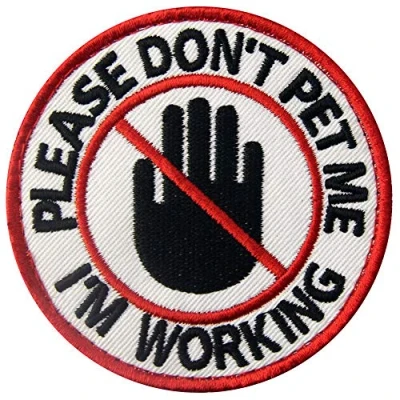 Image of Service Dog Don&#039;t Pet Working Vests/Harnesses Emblem Embroidered Fastener Hook &amp; Loop Patch