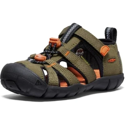Image of Keen Seacamp II CNX Children Unisex Walking sandals for kids, Size: 10k, Olive Textile