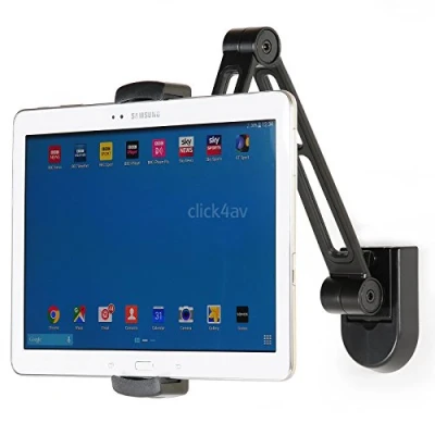 Image of click4av PAD2802 Tablet Wall or Under Cabinet Desk Mount Stand Compatible with iPad and Most 5 12.9 inch Tablets Smartphones