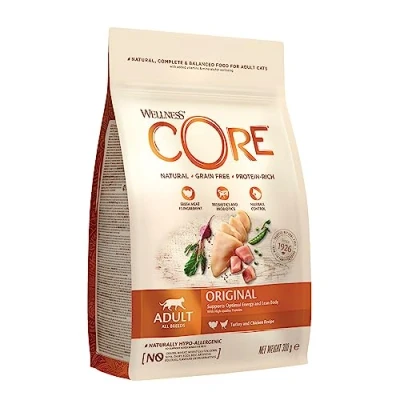 Image of Wellness CORE Adult Original, Dry Cat Food, Grain Free Food Dry, High Meat Content, Turkey &amp; Chicken, 300 g