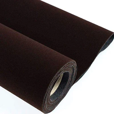 Image of Self Adhesive Velvet Flock Backing Paper Liner for Jewelry Drawer Craft Fabric Peel and Stick Black, Soft DIY 17.7&quot; x 117&quot; (Brown)