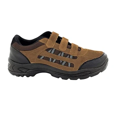 Image of Dek ASCEND Three Touch Fastening Trek And Trail Casual Trainer Shoes Khaki/Brown Textile/Synth.Nubuck, Small Kids UK 11 / EU 29