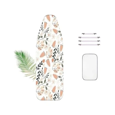 Image of WTAIS Double Ironing Board Covers, 160x60cm, Extra Large Size Classic Floral Cotton Cover, with Fasteners For Steam Boards
