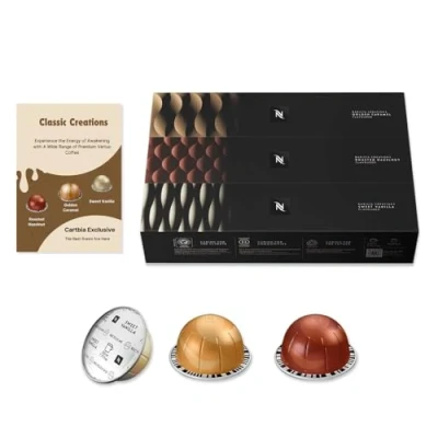 Image of Barista Creations Vertuo Capsules 10 Vanilla Coffee, Caramel Roasted Hazelnut Coffee Pods for Nespresso Machines