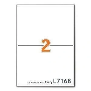 Image of Boxed A4 Mailing Address Printer Labels Sheet 2 Per 100 Sheets 1 Box