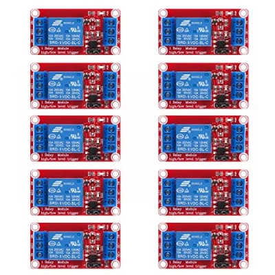 Image of AEDIKO 10pcs Relay Module DC 5V 1 Channel Board with Optocoupler Isolation Support High or Low Level Trigger