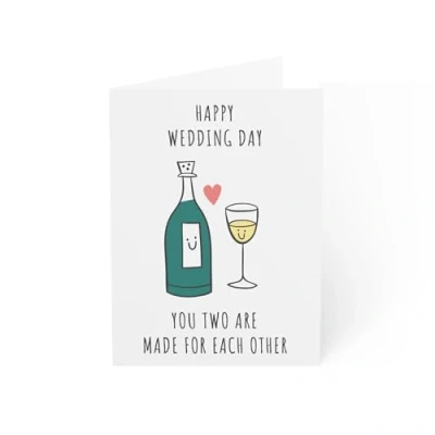 Image of Wedding Day Card Made for Each Other 6 x 8 Inch in UK Includes Envelope Blank Inside Sustainable Materials
