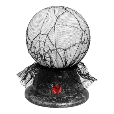 Image of Boland 73050 Interactive Crystal Ball, Size 19 x 13 cm, Magic Ball with Light and Sound, Includes Batteries, Decoration, Decorative Object, Halloween, Carnival, Theme Party, Black