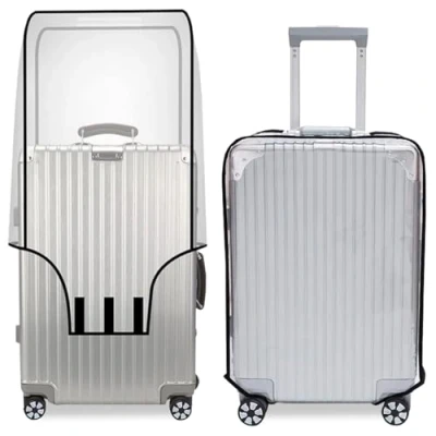 Image of Bodyplus Suitcase Luggage Cover, Transparent Clear PVC Protector Waterproof, DustProof and Scratchproof Protective Covers for Wheeled Trolley Case, Baggage (22 Inches)