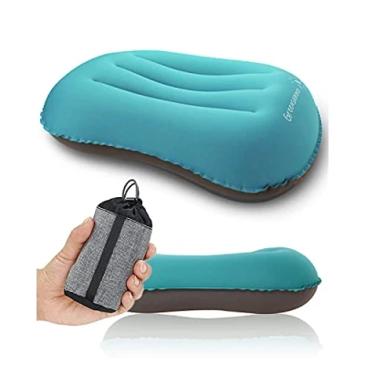 Image of YUANYU Ultralight Camping Pillow, Compressible, Compact,Comfortable, Ergonomic Inflatable Travel Pillow with Storage Bag, for Neck &amp; Lumbar Support Hiking, Camping, Traveling,3.5 oz,Blue Small