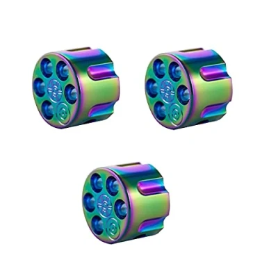 Image of Guyker 3Pcs Guitar Potentiometer Control Knobs for 6mm(0.24) Dia. Shaft Pots Knurled Volume and Audio Switch Knob Replacement Electric or Precision Bass Zinc alloy, Rainbow