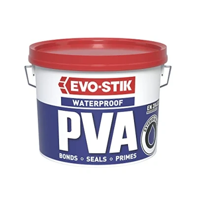 Image of EVO STIK Waterproof PVA, Adhesive, Primer, Sealer and Dustproofer, Conforms to EN 204 D3, Colour: White, Size: 2.5L