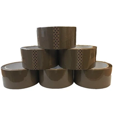 Image of Brown Packaging Tape for Parcels and Boxes. This 6 roll Pack of Heavy Duty Packing Provides a Strong, Secure Sticky Seal Your Boxes Rolls 48MM x 66M Buff
