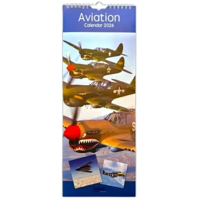 Image of PSO PaulStore 2022 Super Slim Month to View Spiral Bound Hanging Wall Calendar Home Office (AVIATION), 17cm x