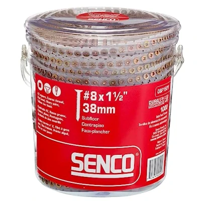 Image of Senco 08F150Y DuraSpin #8 x 1 1/2 inch, Wood to Collated Screw, 1,000 Ct.