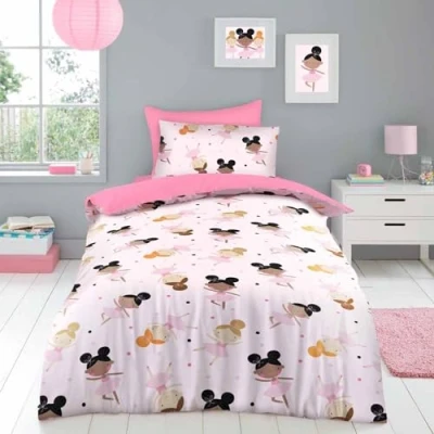 Image of GC GAVENO CAVAILIA Ballerina Single Bedding Set for Girls Polka Dot Reverse Breathable Microfiber Duvet Cover Sets, Multi