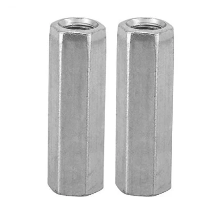 Image of Carbon Steel Hex Coupling Nuts, 10pcs Long Rod Nut Nuts Hexagonal Sleeve Standoff M8 Threaded Fasteners for Industrial, Construction Fasteners, Communication Equipment (M8*40)