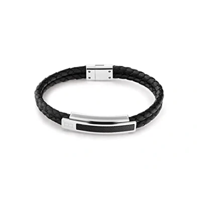 Image of Tommy Hilfiger Jewelry Men&#039;s Leather Bracelet Black 2790357