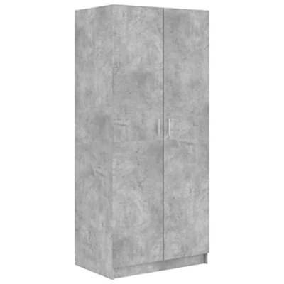 Image of vidaXL Wardrobe Concrete gray 80x52x180cm Engineered wood